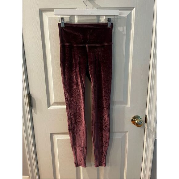 Lululemon Wunder Lounge Special Edition Plum Velvet Leggings sz 4 EUC - Picture 5 of 12